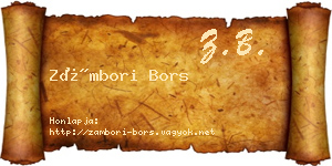 Zámbori Bors névjegykártya
